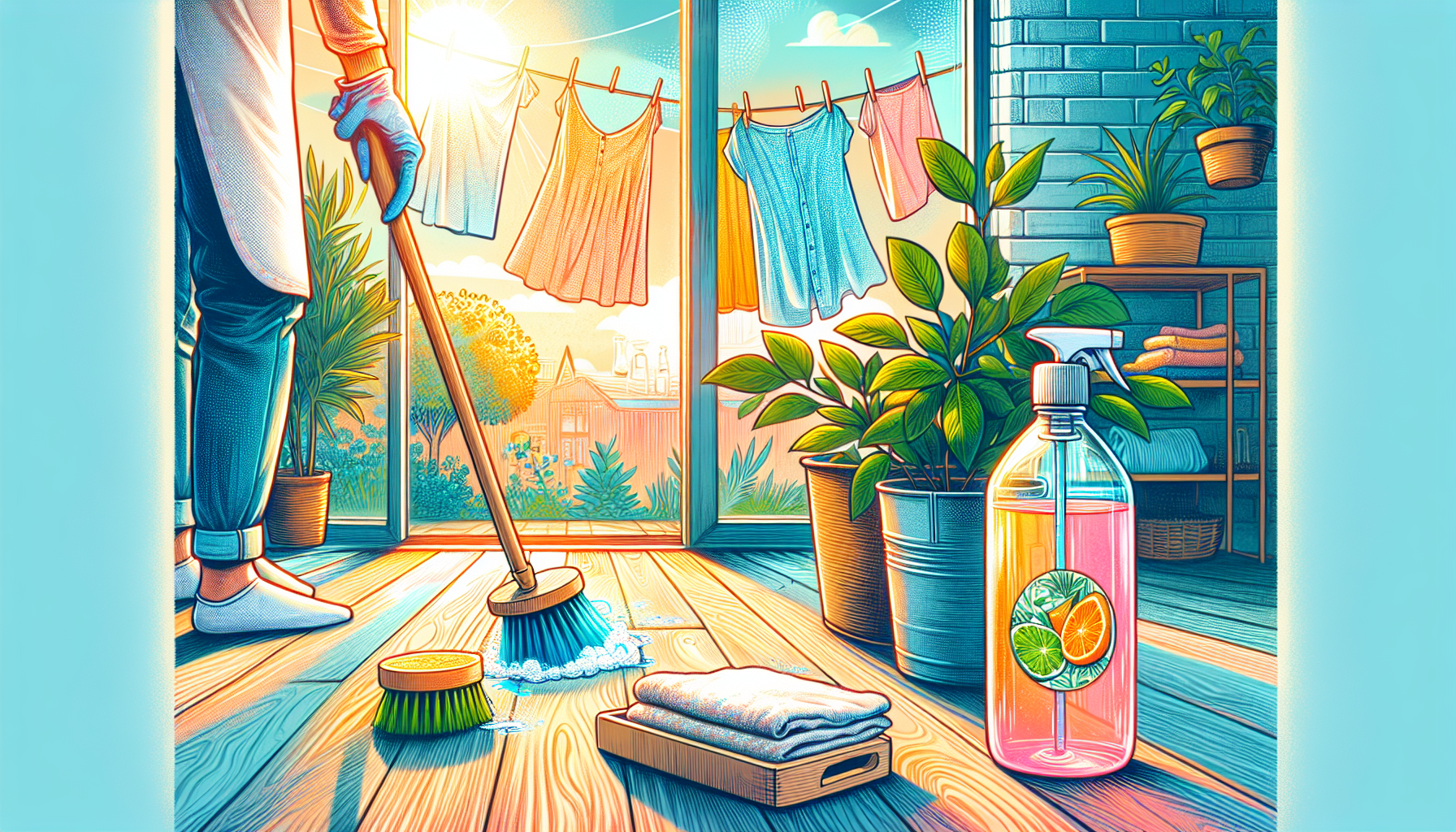illustration of eco-friendly cleaning solutions